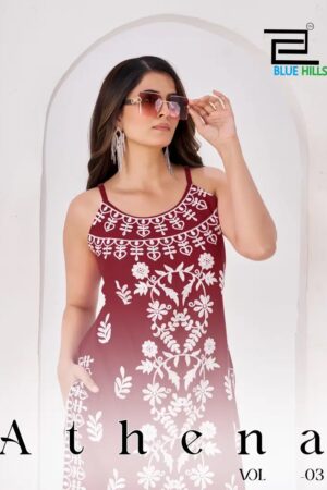 Blue Hills Athena Vol 3 Embroidery Work Kurti Collection Rehmat Boutique