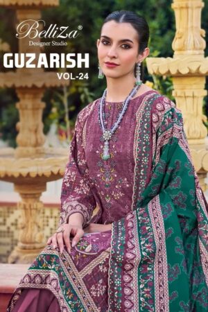 Belliza Guzarish Vol 24 Cotton Designer Dress Material Collection Rehmat Boutique