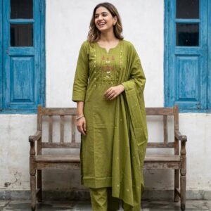 Naisha K 774 Cambric Cotton Kurti With Bottom Dupatta Collection Rehmat Boutique