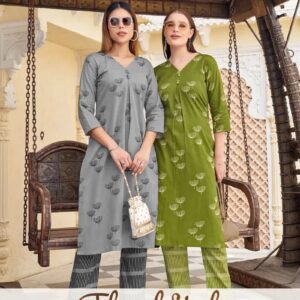 Mittoo Floral Casual Wear Cotton Printed Kurti With Pant Collection Rehmat Boutique