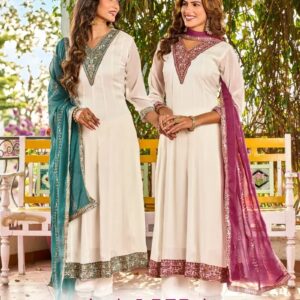 Aanchi Aanya Embroidered Anarkali Kurti with Bottom Dupatta Set Rehmat Boutique