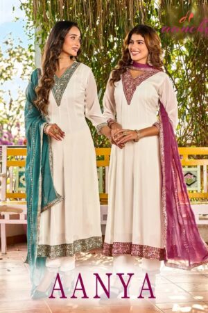 Aanchi Aanya Embroidered Anarkali Kurti with Bottom Dupatta Set Rehmat Boutique