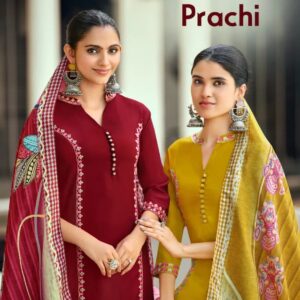 Woodee Prachi Rayon Designer Kurti With Bottom Dupatta Set Rehmat Boutique