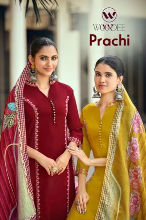 Woodee Prachi Rayon Designer Kurti With Bottom Dupatta Set Rehmat Boutique