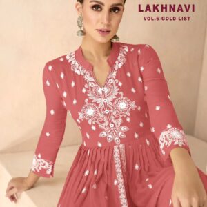 Vamika Lakhnavi Vol 6 Gold List Thread Work Salwar Suit Collection Rehmat Boutique