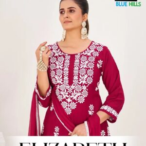 Blue Hills Elizabeth Vol 5 Thread Worked Kurti With Bottom Dupatta Rehmat Boutique