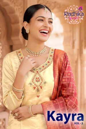 Radhika Kayra Vol 2 Shimmer Silk Handwork Kurti With Bottom Dupatta Rehmat Boutique