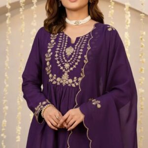 Dhruvi 426 Silk Embroidery Kurti With Bottom Dupatta Set Rehmat Boutique