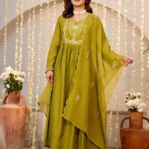 Dhruvi 425 Silk With Handwork Kurti With Bottom Dupatta Set Rehmat Boutique