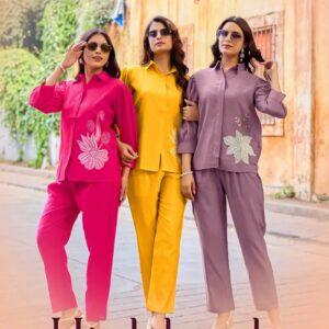 Wooglee High Look Silk Stylish Handwork Co Ord Set Collection Rehmat Boutique