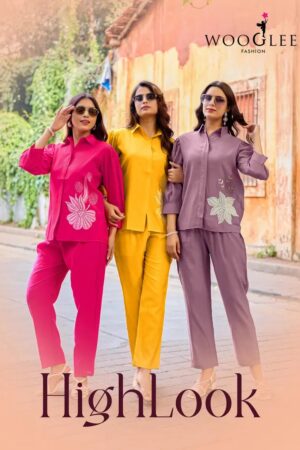 Wooglee High Look Silk Stylish Handwork Co Ord Set Collection Rehmat Boutique