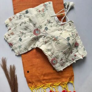 Khadi Vol 11 Khadi Cotton Embroidered Saree With Blouse Collection Rehmat Boutique