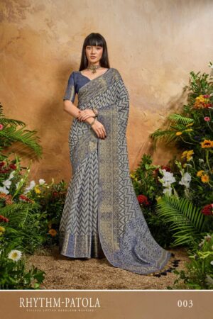 Rhythm Patola Latest New Cotton Handloom Saree Collection Rehmat Boutique