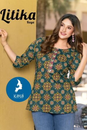 Kaya Litika Cambric Cotton Short Kurti Collection Rehmat Boutique