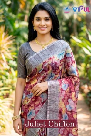 Vipul Juliet Chiffon 35499 Casual Printed Saree Collection Rehmat Boutique