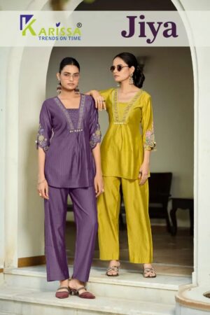 Karissa Jiya Soft Viscose Hand Work Co Ord Set Collection Rehmat Boutique