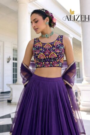 Alizeh 9014 To 9016 Vichitra Silk Party Wear Lehenga Choli Collection Rehmat Boutique
