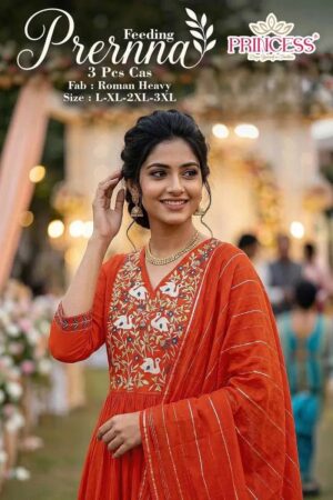 Princess Prernna Roman Silk Feeding Kurti Set Collection Rehmat Boutique