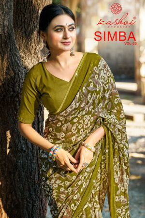 Kashvi Simba Vol 33 Flower Printed Saree Collection Rehmat Boutique