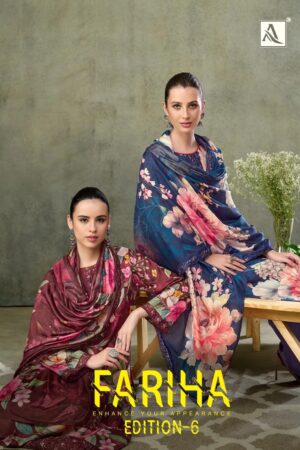 Alok Fariha Vol 6 Muslin Embroidered Dress Material Collection Rehmat Boutique