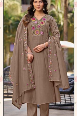 Ladies Flavour 3406 Mal Chanderi Embroidery Kurti Set Rehmat Boutique