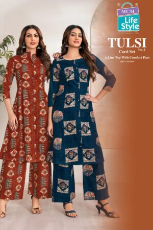 Mcm Tulsi Vol 2 Cotton Printed A Line Kurti With Bottom Collection Rehmat Boutique