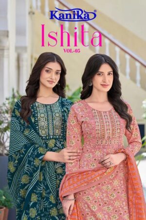 Kanika Ishita Vol 5 Cotton Kurti With Bottom Dupatta Collection Rehmat Boutique