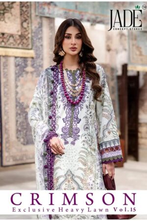 Jade Crimson Exlusive Heavy Lawn Vol 15 Karachi Dress Material Rehmat Boutique