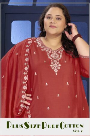 Moksh Plus Size Vol 2 Pure Cotton Kurti With Bottom Dupatta Rehmat Boutique