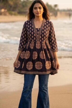 Naisha K 825 Cotton Printed Short Ladies Top Collection Rehmat Boutique
