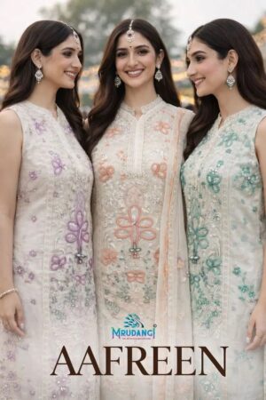 Mrudangi Aafreen Chiffon Embroidered Work Salwar Suits Rehmat Boutique