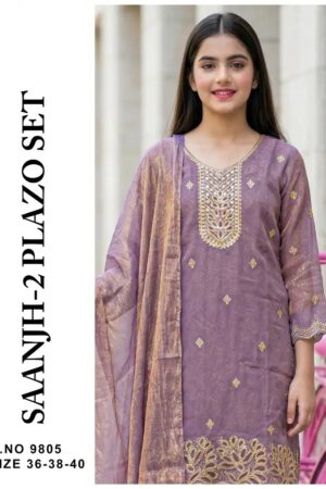 Saanjh Vol 2 Fendy Silk Kids Girls Salwar Palazzo Set Rehmat Boutique