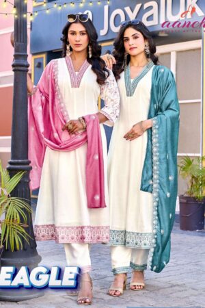 aanchi eagle vichitra silk fully stitch fancy suit in wholesale surat