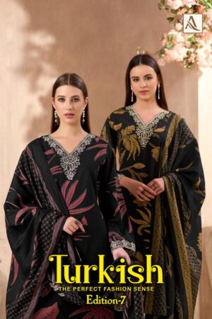 alok turkish vol 7 series 2239104401 to 2239104406 viscose rayon pakistani suits in wholesale surat