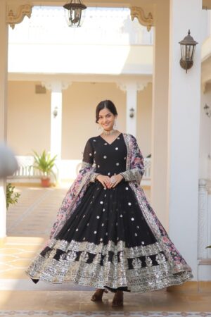 ka 1078 faux georgette exclusive zari sequins work readymade gown with dupatta 2025 06 17 15 19 01.j Home Rehmat Boutique ka 1078 faux georgette exclusive zari sequins work readymade gown with dupatta