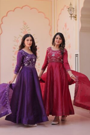 pr ka 1230 gold crush full stitch embroidery work gown with dupatta in wholesale surat 2026 03 07 21 Home Rehmat Boutique pr ka 1230 gold crush full stitch embroidery work gown with dupatta in wholesale surat