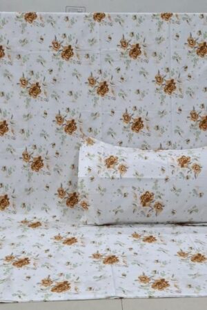 pr twin cotton readymade fancy bedsheet with 2 pillow covers in wholesale surat