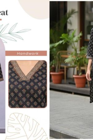 rajnandini aarohi series 145 to 148 cotton jaipuri printed readymade long kurti in wholesale surat 2 Home Rehmat Boutique rajnandini aarohi series 145 to 148 cotton jaipuri printed readymade long kurti in wholesale surat