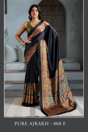 rajtex pure ajrakh 008 a to f modal satin fashionale saree in wholesale surat 2025 07 28 20 12 01.jp Home Rehmat Boutique rajtex pure ajrakh 008 A to F modal satin fashionale saree in wholesale surat