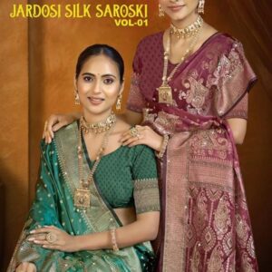 Saroj Jardosi satin saroski vol.1 series 1001 to 1005 Satin silk saree in wholesale surat