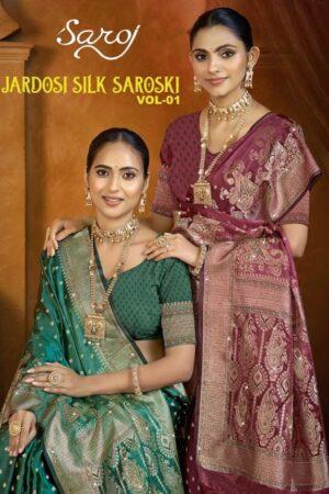 Saroj Jardosi satin saroski vol.1 series 1001 to 1005 Satin silk saree in wholesale surat