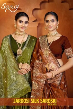 Saroj Jardosi satin saroski vol.2 series 1001 to 1005 Satin silk saree in wholesale surat