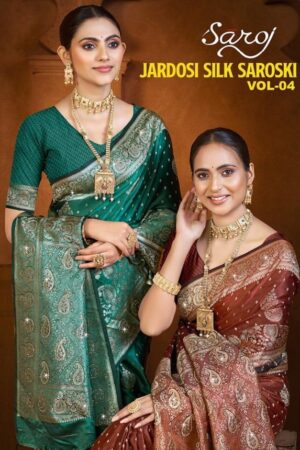 Saroj Jardosi satin saroski vol.4 series 1001 to 1005 Satin silk saree in wholesale surat
