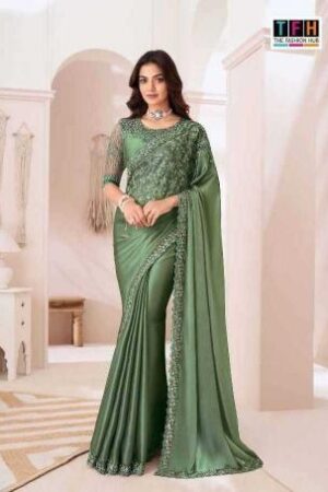 tfh sandal wood 1307  SARTIN CHIFFON Wholesale Saree in Surat