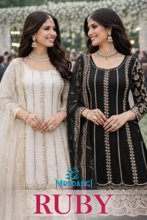 Mrudangi Ruby Chinon Embroidered Work Salwar Suits Rehmat Boutique