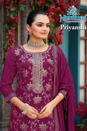 Mrudangi Priyanshi Embroidered Kurti With Bottom Dupatta Rehmat Boutique