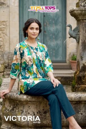 Tips And Tops Victoria Vol 5 Printed Ladies Short Top Rehmat Boutique