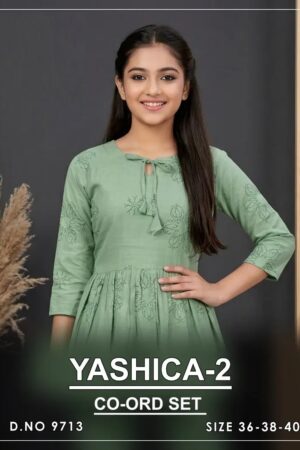 Yashica 9713 Vatican Printed Kids Girls Co Ord Set Collection Rehmat Boutique