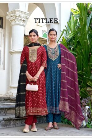 Banwery Titlee Rayon Anarkali Kurti With Bottom Dupatta Rehmat Boutique