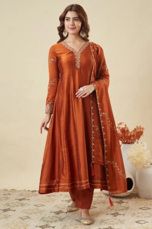 Dhukashish 01 Vichitra Silk Anarkali Kurti Set Rehmat Boutique